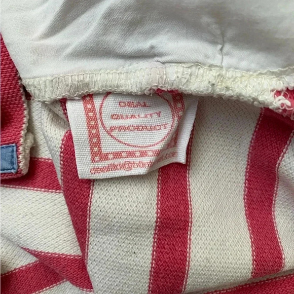 Vintage - Red White Striped Nautical Zip Up Popover Sweater - Picture 7 of 10
